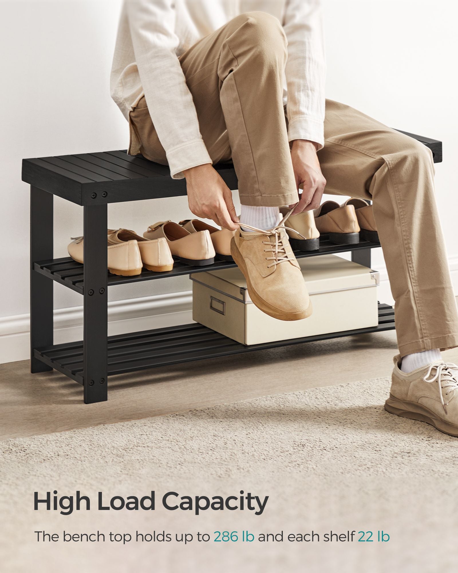 3-Tier Bamboo Shoe Rack Bench - image 42