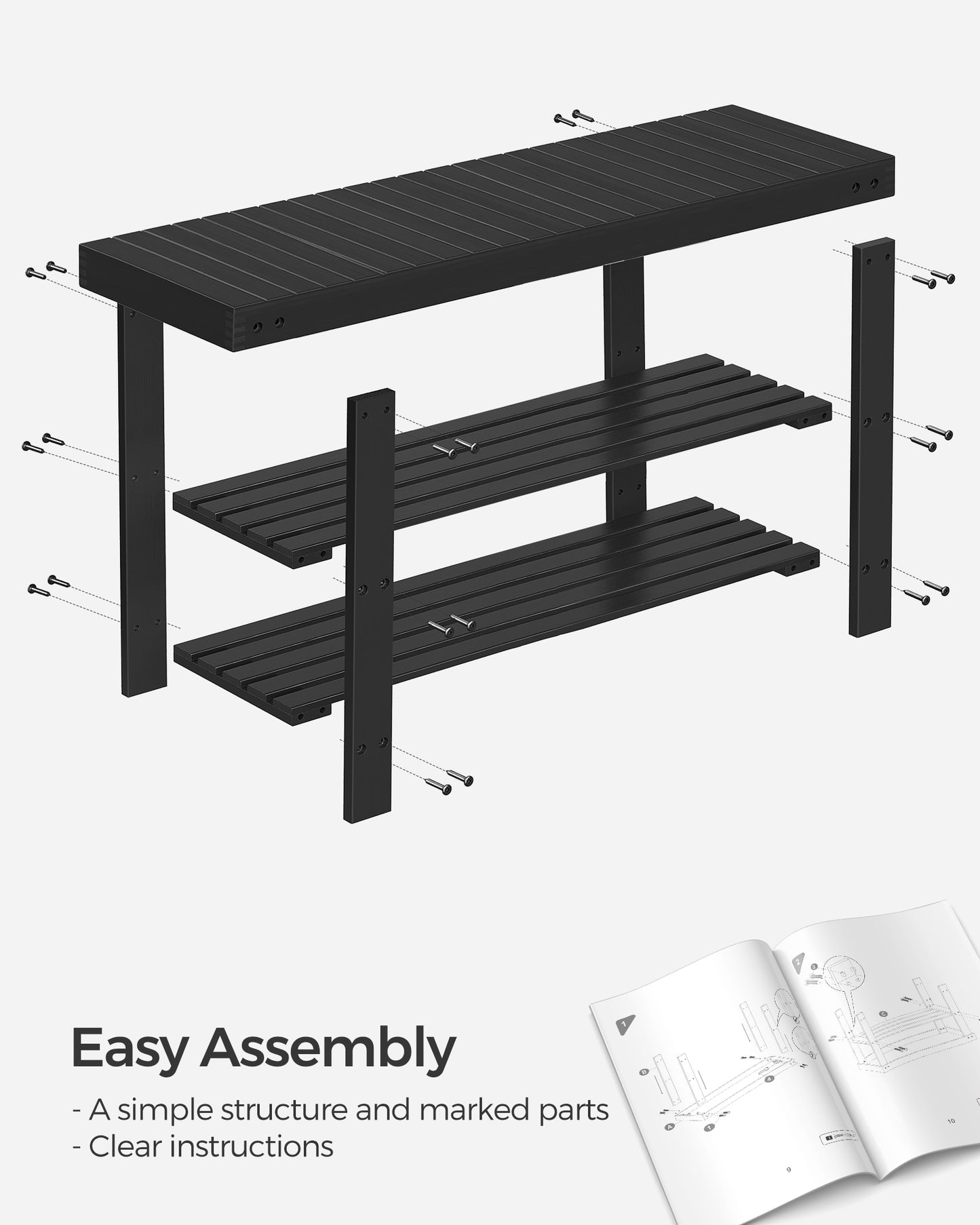 3-Tier Bamboo Shoe Rack Bench - image 45