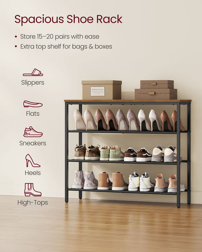 Large shoe rack with metal mesh shelves for entryway - image 2