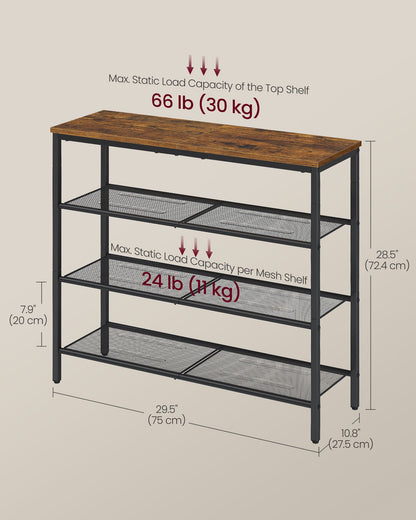 Large shoe rack with metal mesh shelves for entryway - image 4