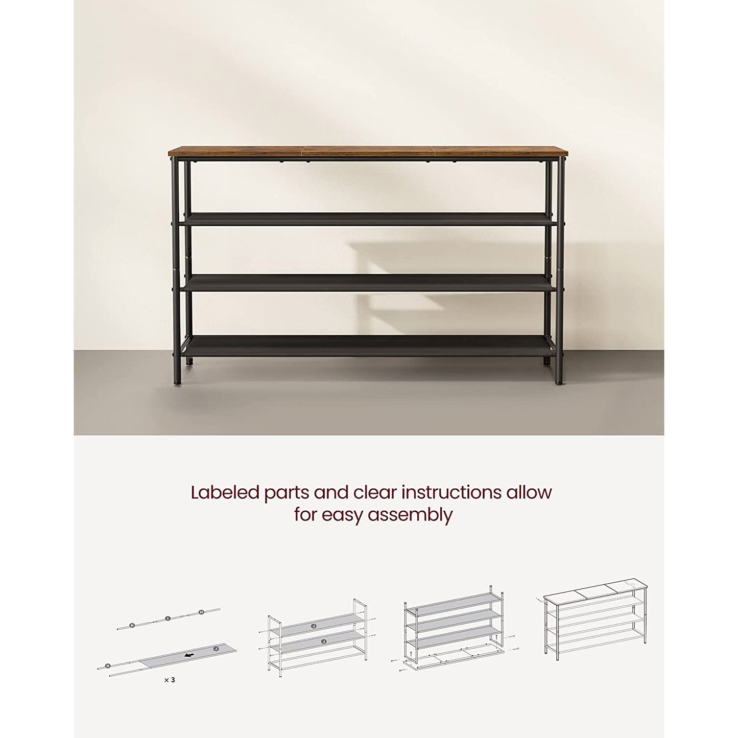 4 Tier Shoe Storage Rack for 15-18 Pairs of Shoes