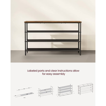 4 Tier Shoe Storage Rack for 15-18 Pairs of Shoes