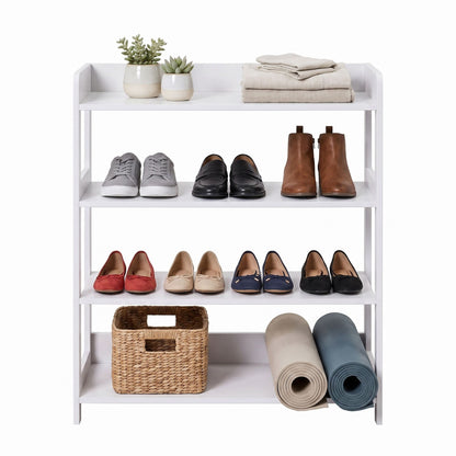 White 4-Tier Shoe Rack — 63 x 30 x 66 cm