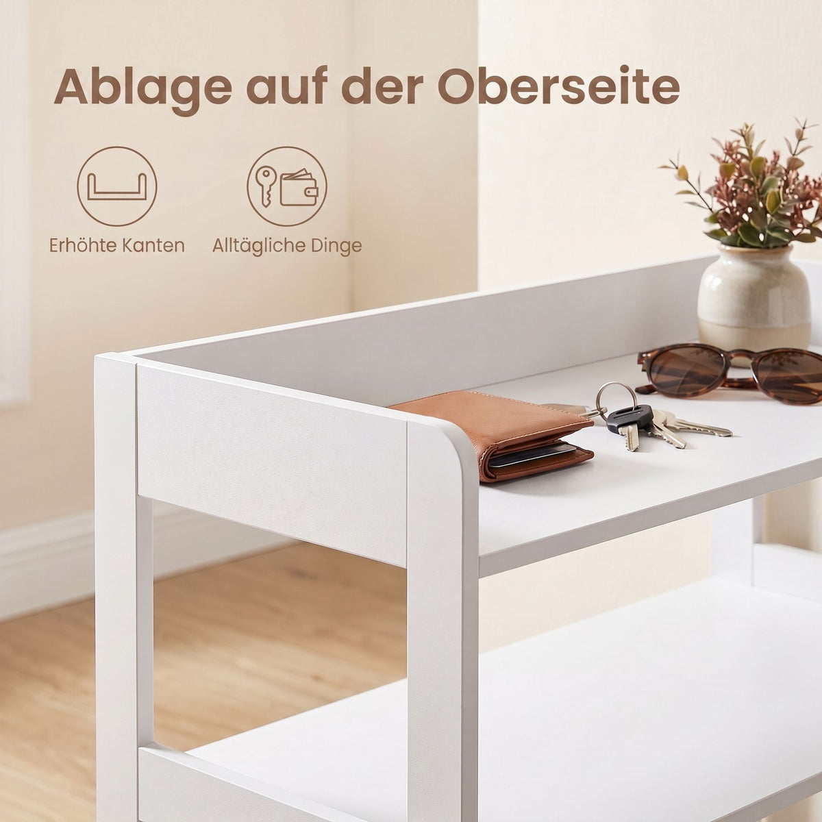 White 4-Tier Shoe Rack — 63 x 30 x 66 cm
