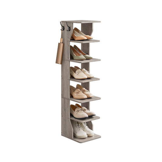 Schuhregal schmal, Standregal platzsparend, 7 Ebenen