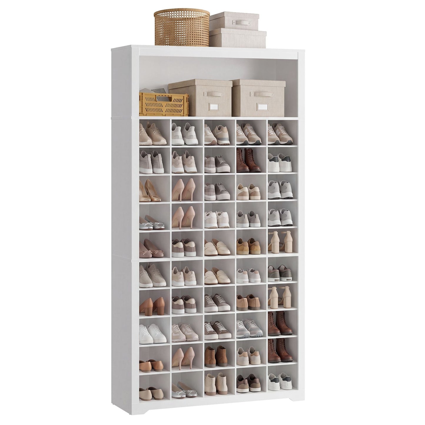Tall Shoe Cabinet, Farmhouse Shoe Storage Organizer for Entryway, Vertical Wood Rack Holds 50 Pairs - image 5