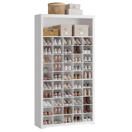 Tall Shoe Cabinet, Farmhouse Shoe Storage Organizer for Entryway, Vertical Wood Rack Holds 50 Pairs - image 1