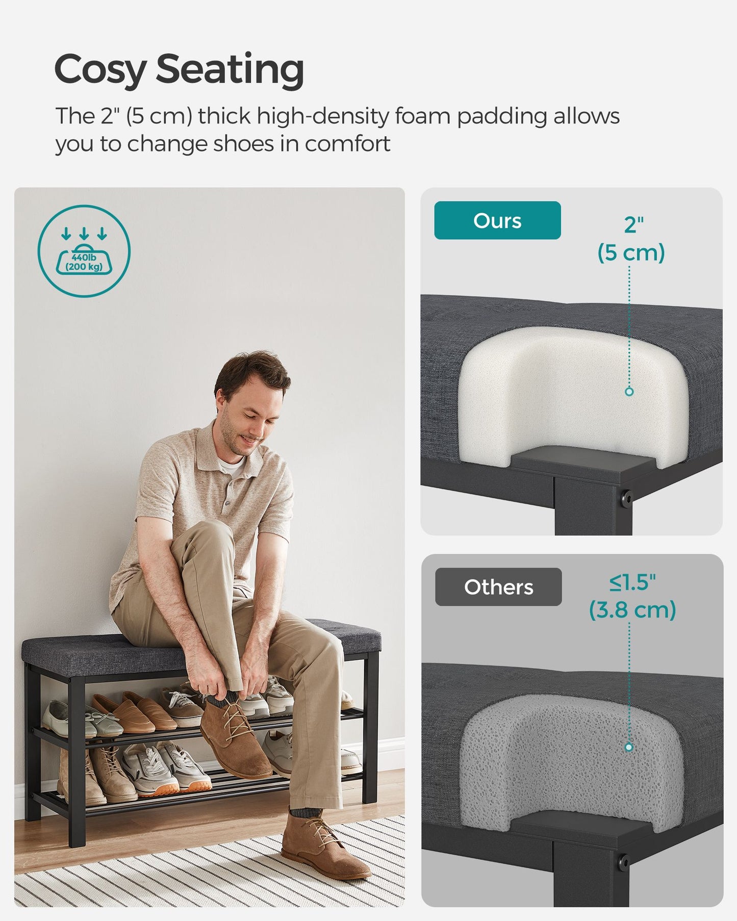 Shoe Bench with Cushion