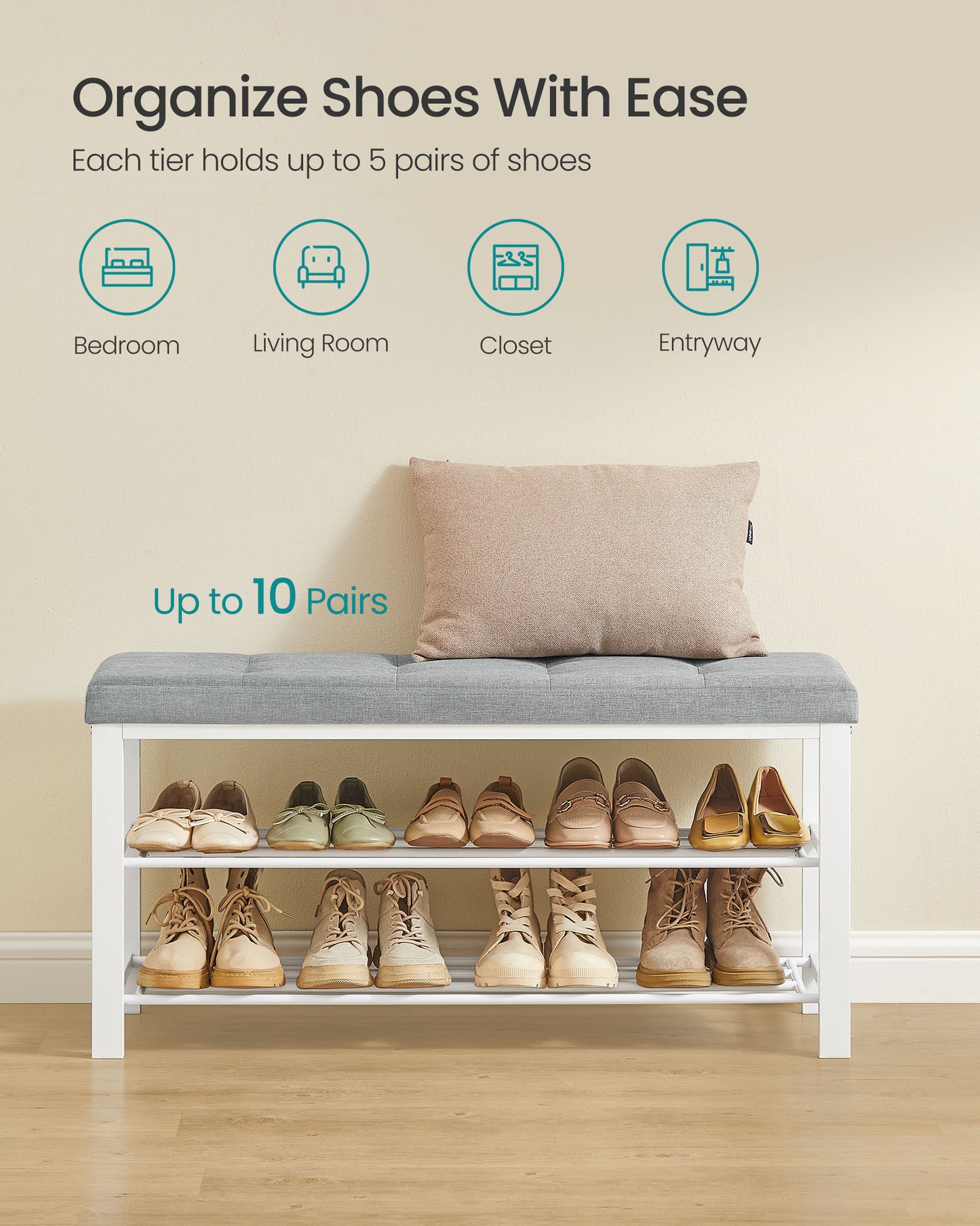 Shoe Bench with Cushion