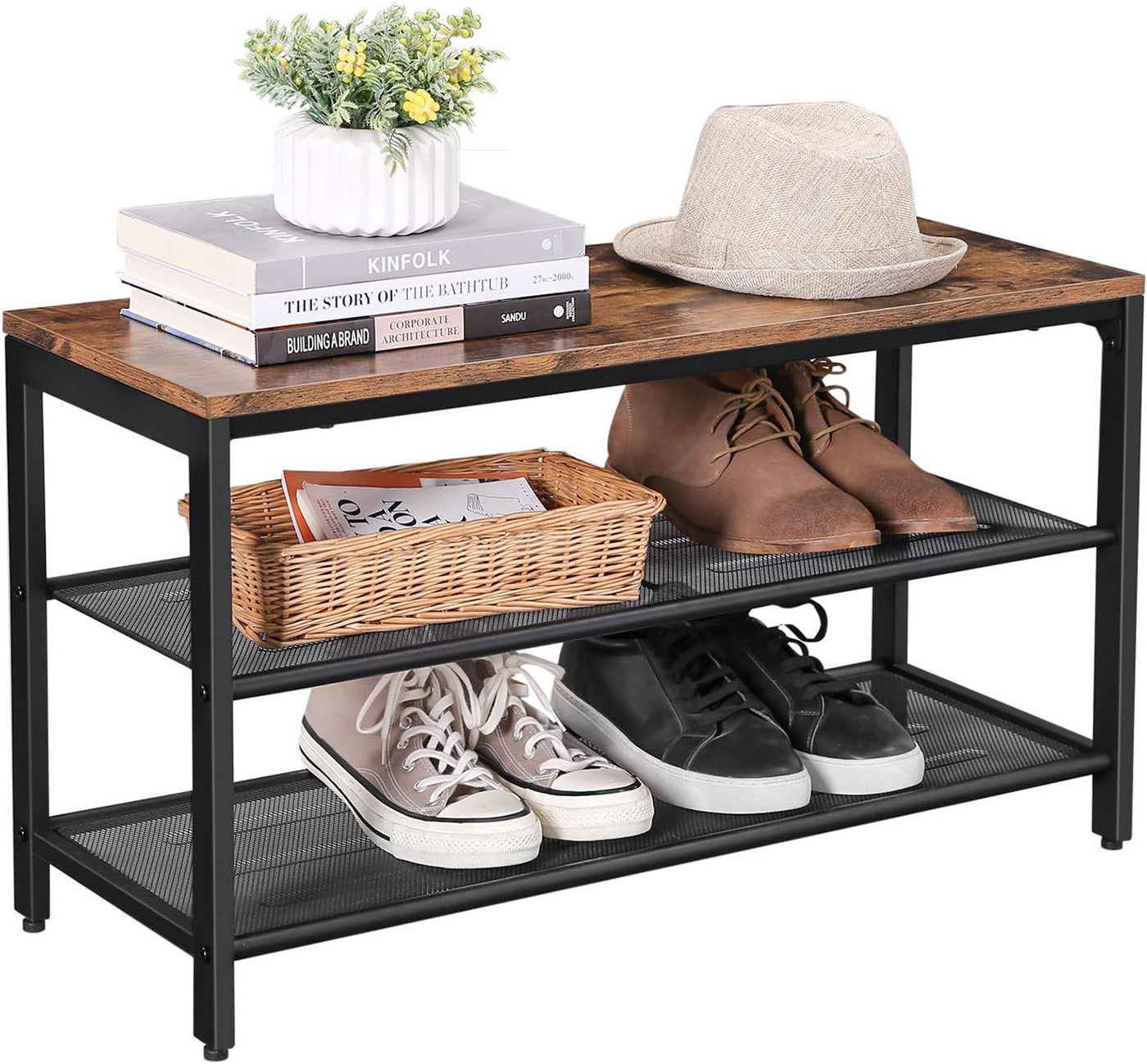 Mesh Shelves Shoe Bench - image 3