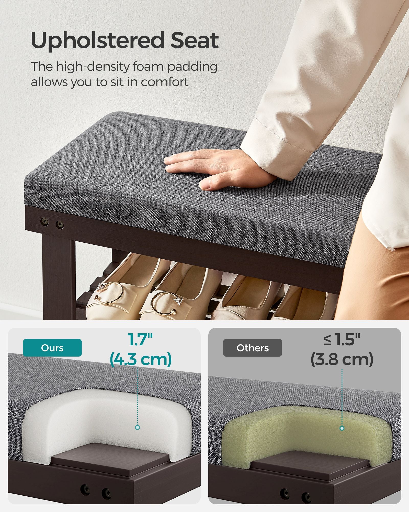 3-Tier Bamboo Shoe Bench - HWLEXTRA 