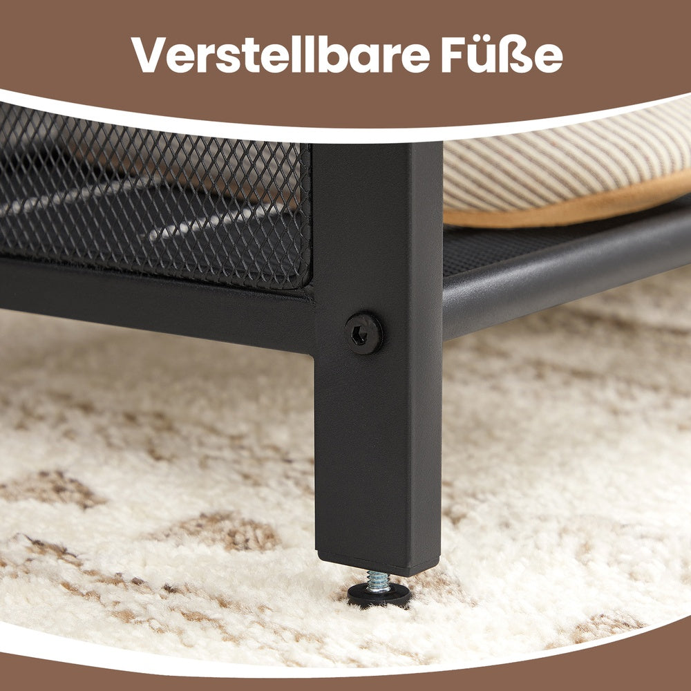 Shoe Bench, Padded Bench with Mesh Shelves