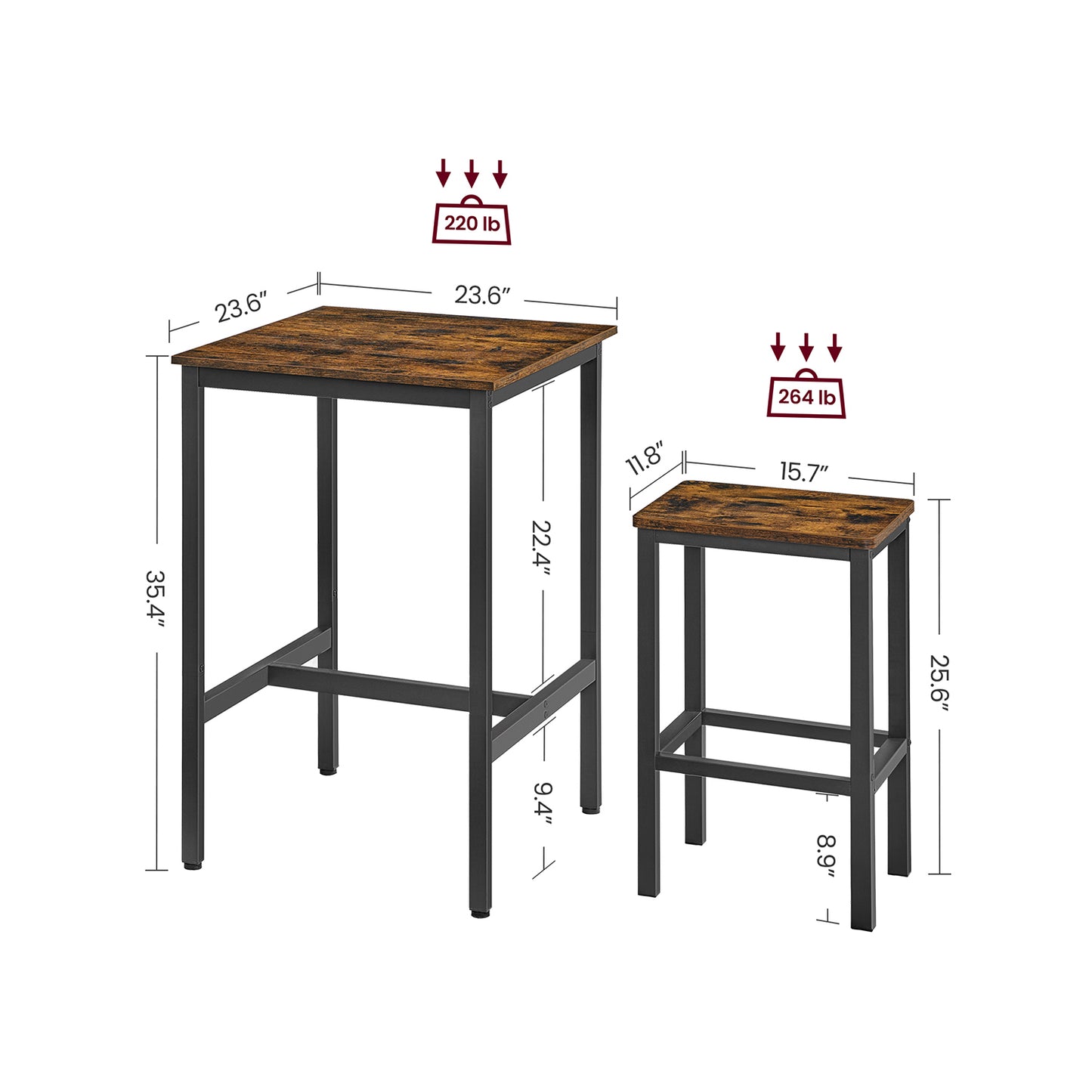 Bar Table and Chairs Set - HWLEXTRA 