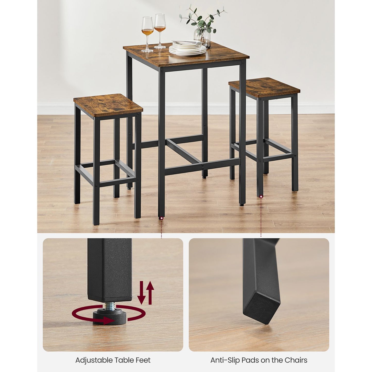 Bar Table and Chairs Set - HWLEXTRA 