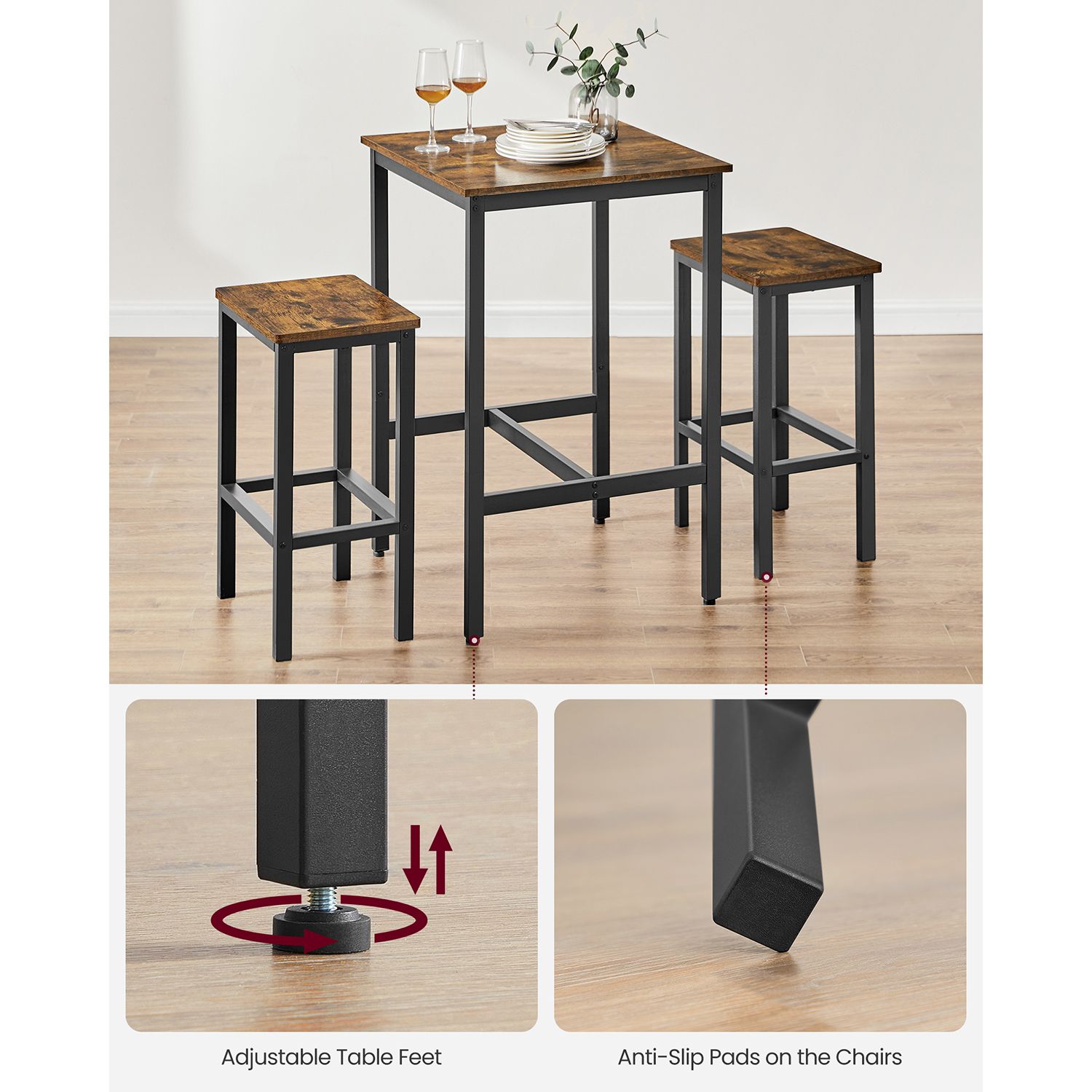 Bar Table and Chairs Set - HWLEXTRA 