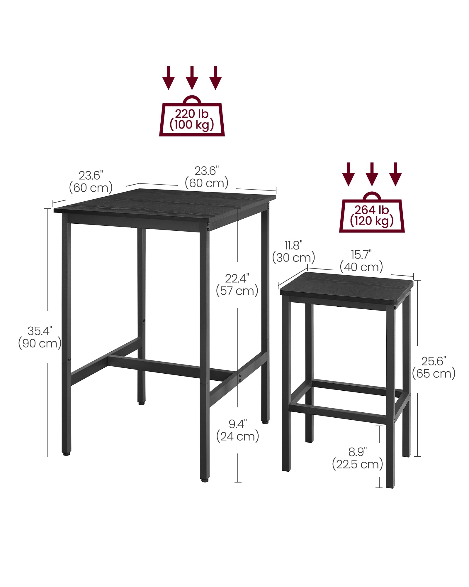Bar Table and Chairs Set - HWLEXTRA 