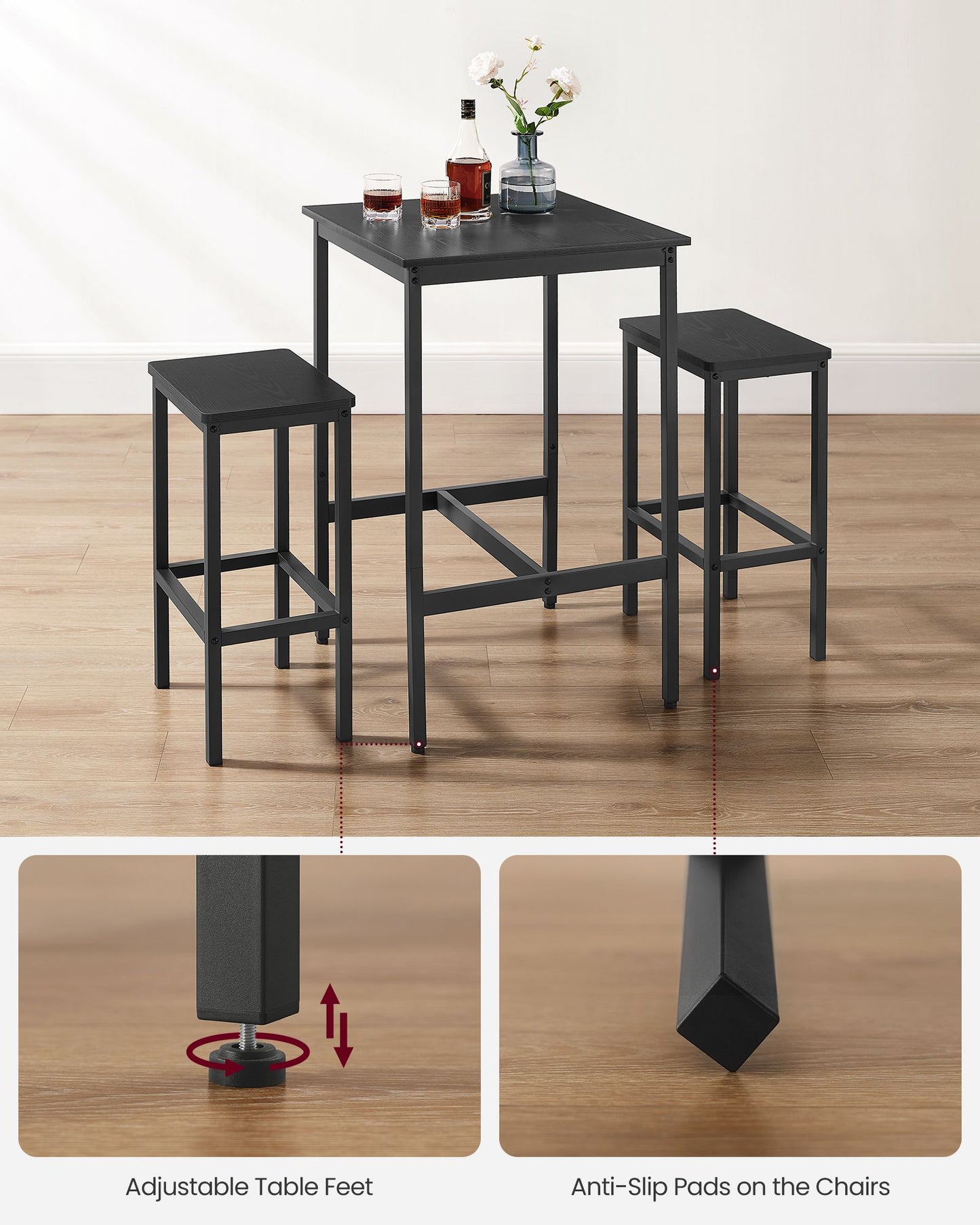 Bar Table and Chairs Set - HWLEXTRA 