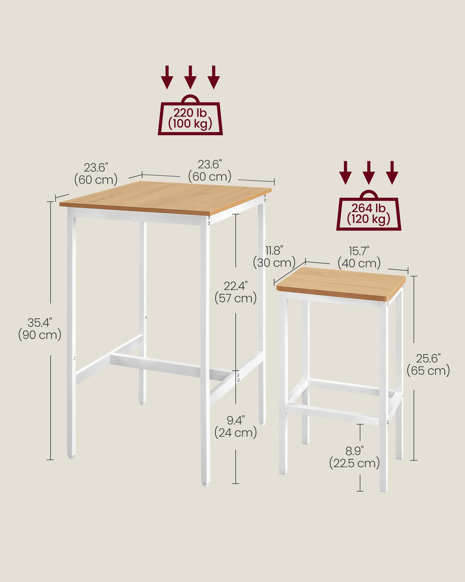 Bar Table and Chairs Set - HWLEXTRA 