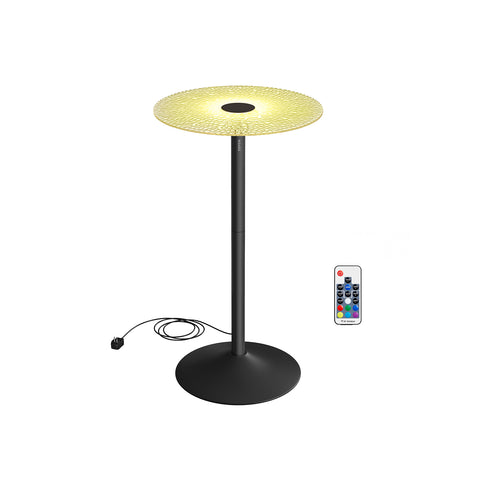 Round Cocktail Table with Multi-Colored Lights and Glass Top