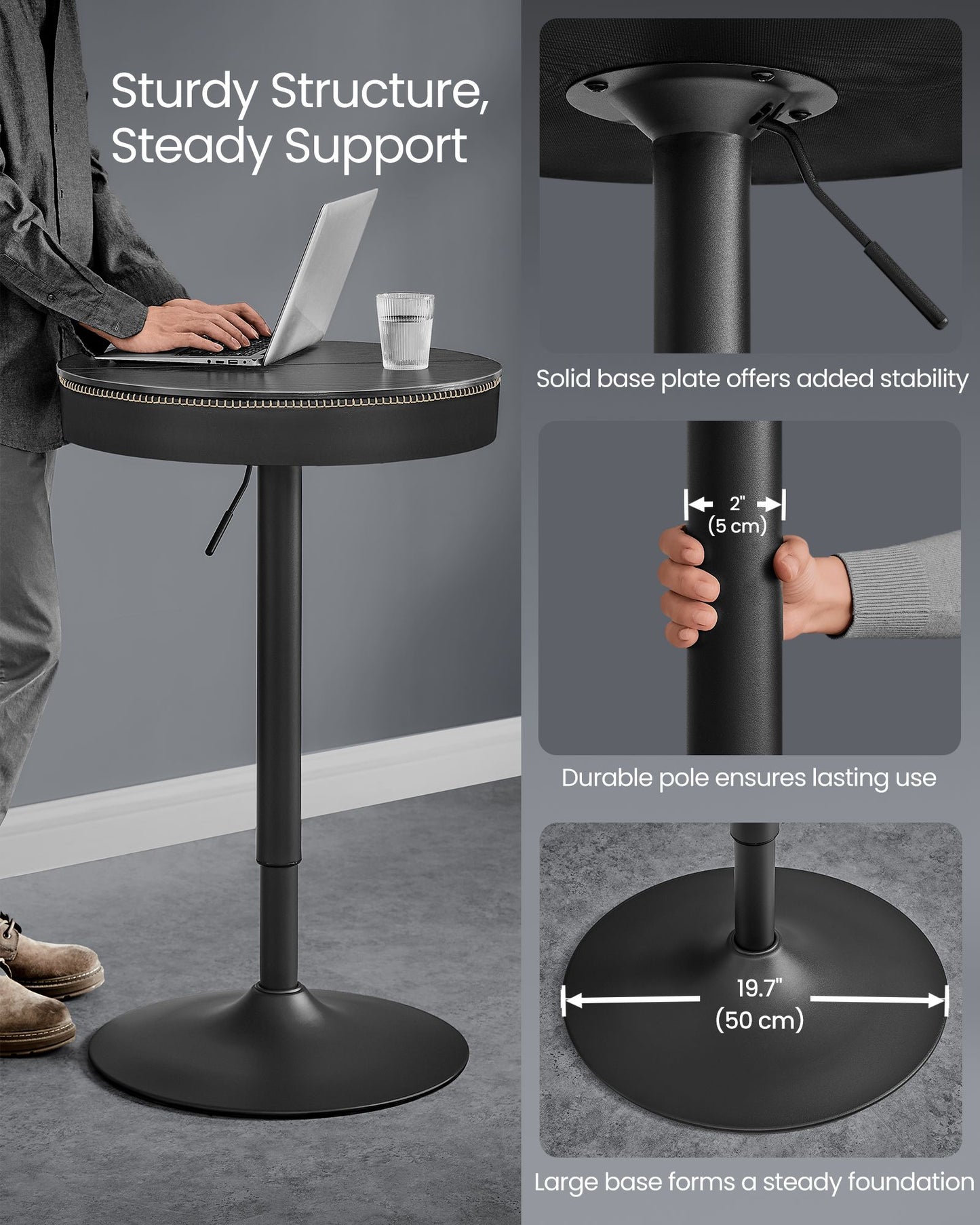 EKHO Collection - Height Adjustable Bar Table