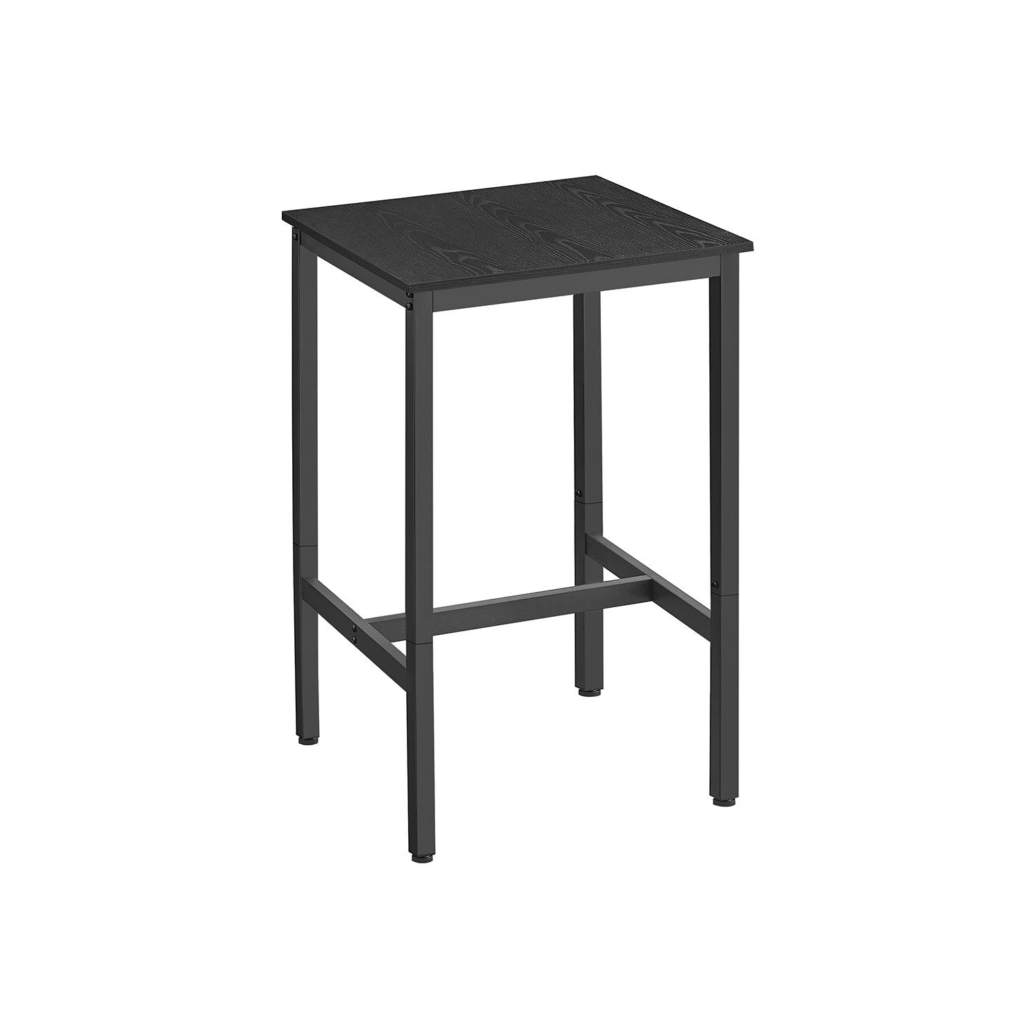 Bar Table with Metal Frame Ebony Black and Black