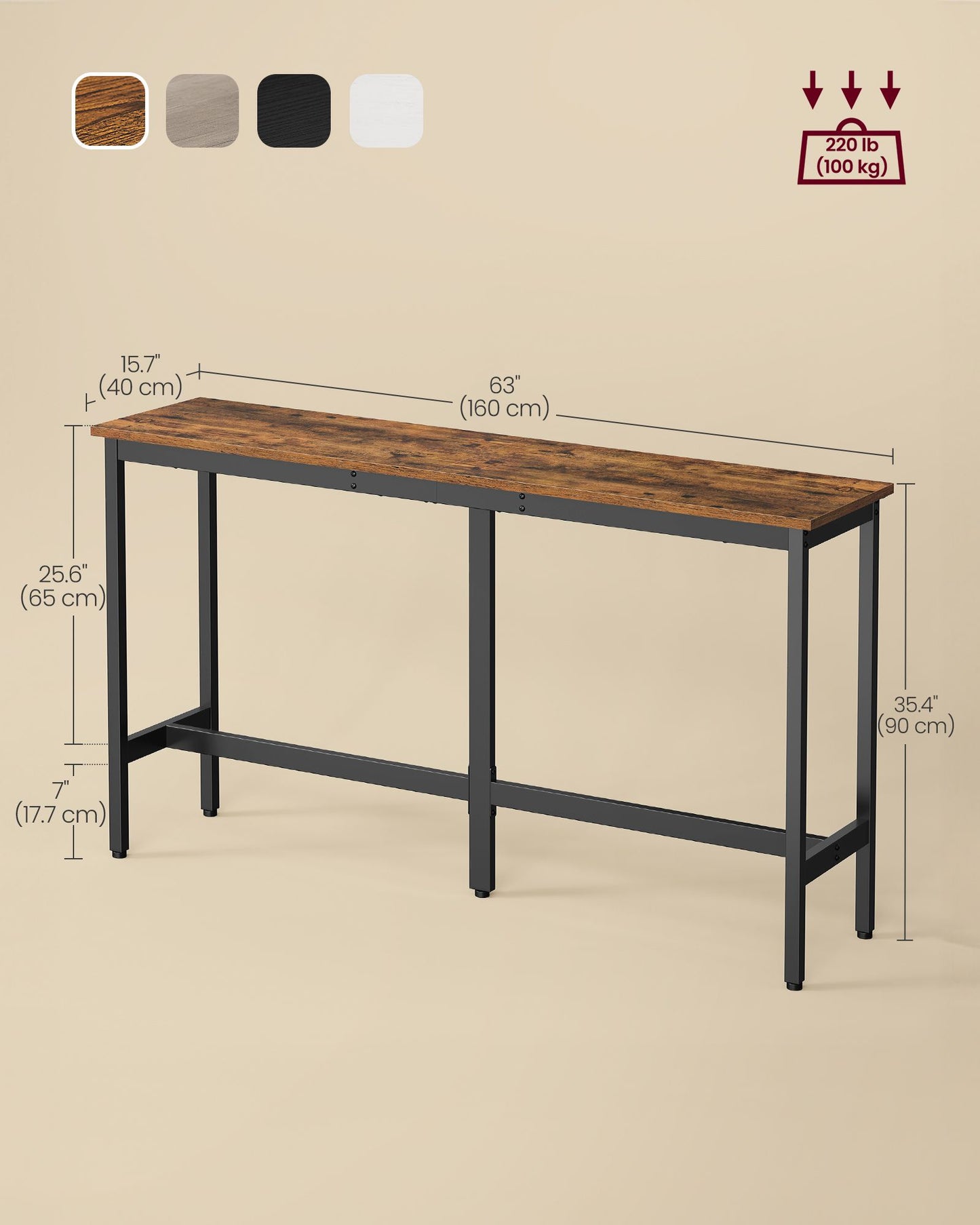 Bar Table, Kitchen Dining Table, High Top Pub Table, Bar Height Cocktail Table for Living Room Party - image 2