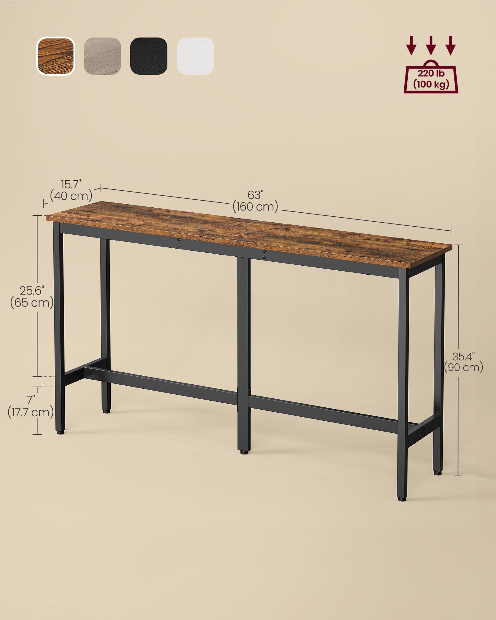 Bar Table, Kitchen Dining Table, High Top Pub Table, Bar Height Cocktail Table for Living Room Party - image 2