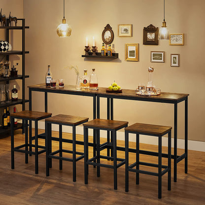 Industrial Bar Table with Stools for Kitchen & Dining - image 3
