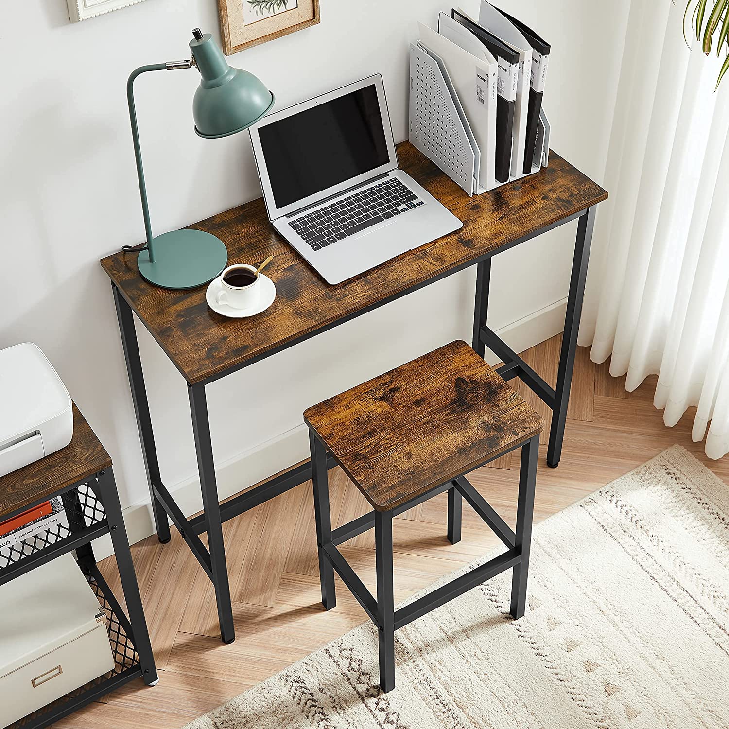 Industrial Bar Table with Stools for Kitchen & Dining - image 6