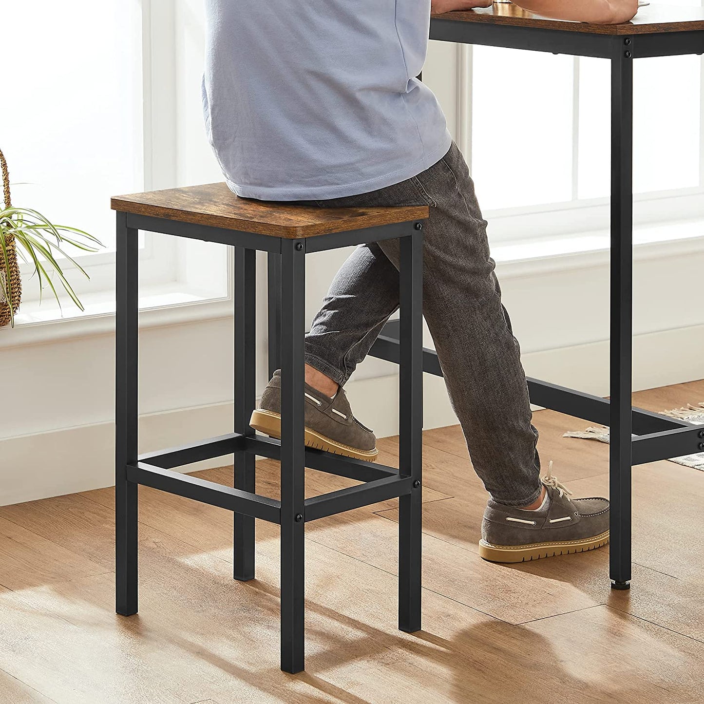 Industrial Bar Table with Stools for Kitchen & Dining - image 7