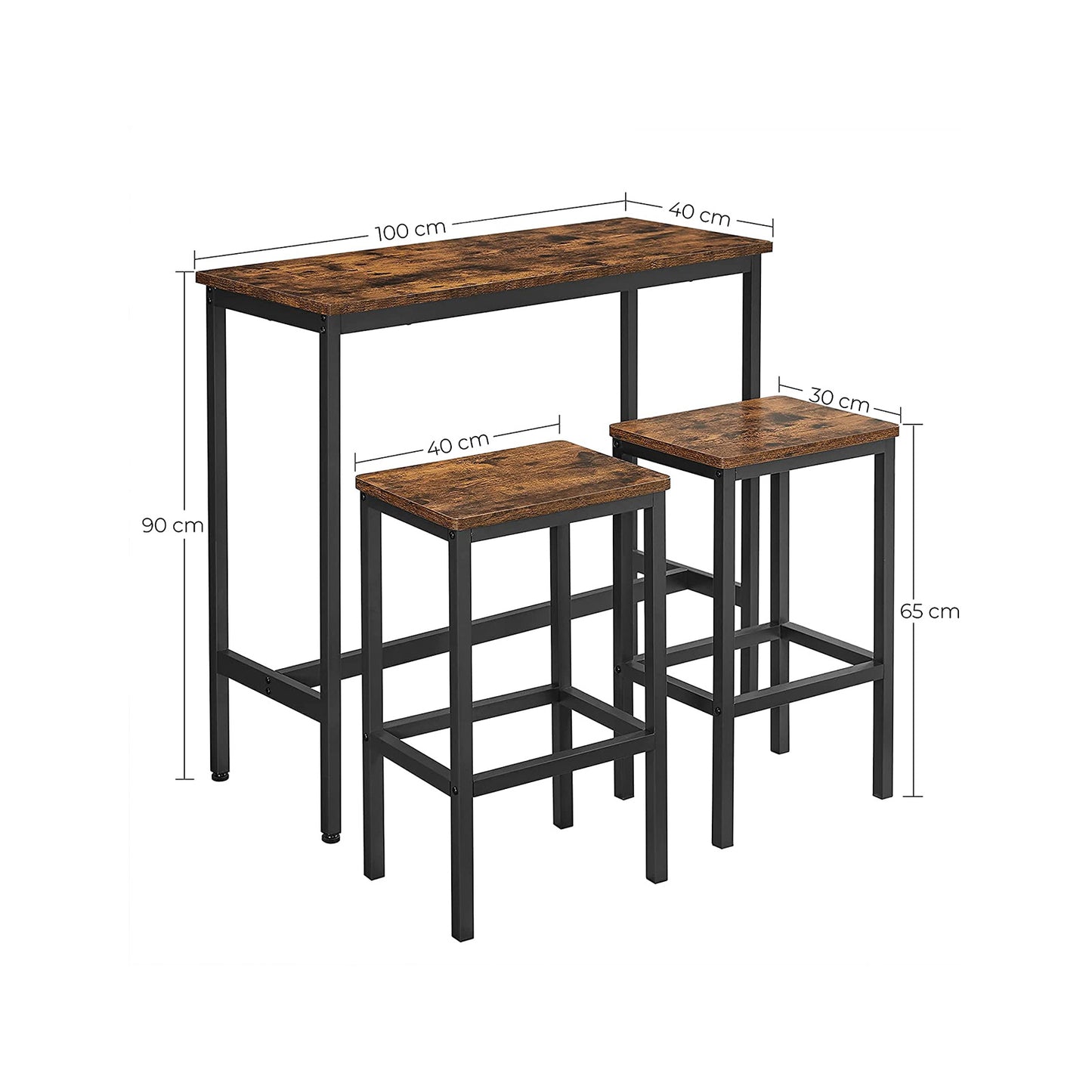 Industrial Bar Table with Stools for Kitchen & Dining - image 8
