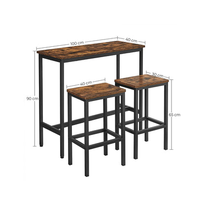 Industrial Bar Table with Stools for Kitchen & Dining - image 8