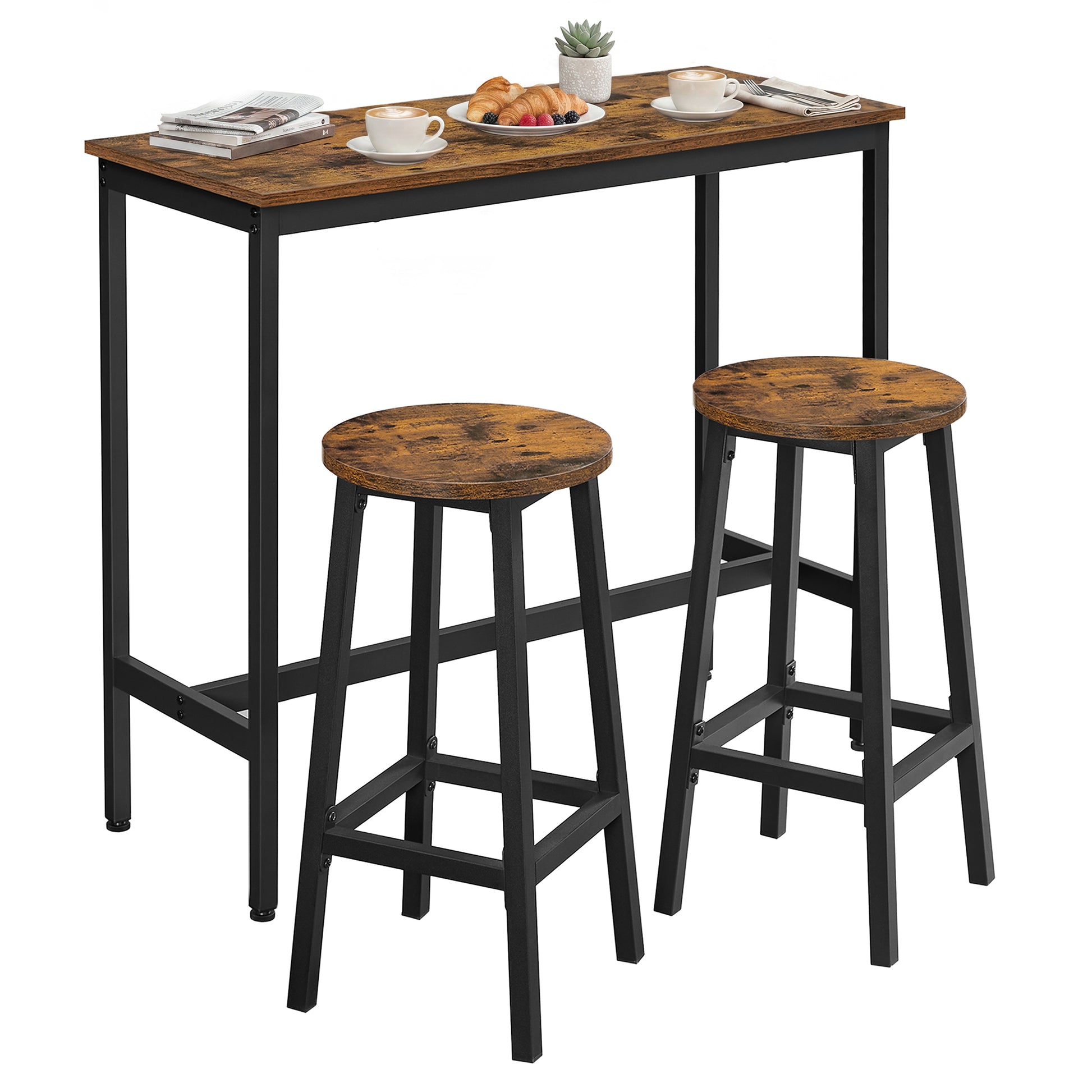 Bar Table with 2 Bar Stools, Bar Table Set, Kitchen Table with Bar Chairs - image 2