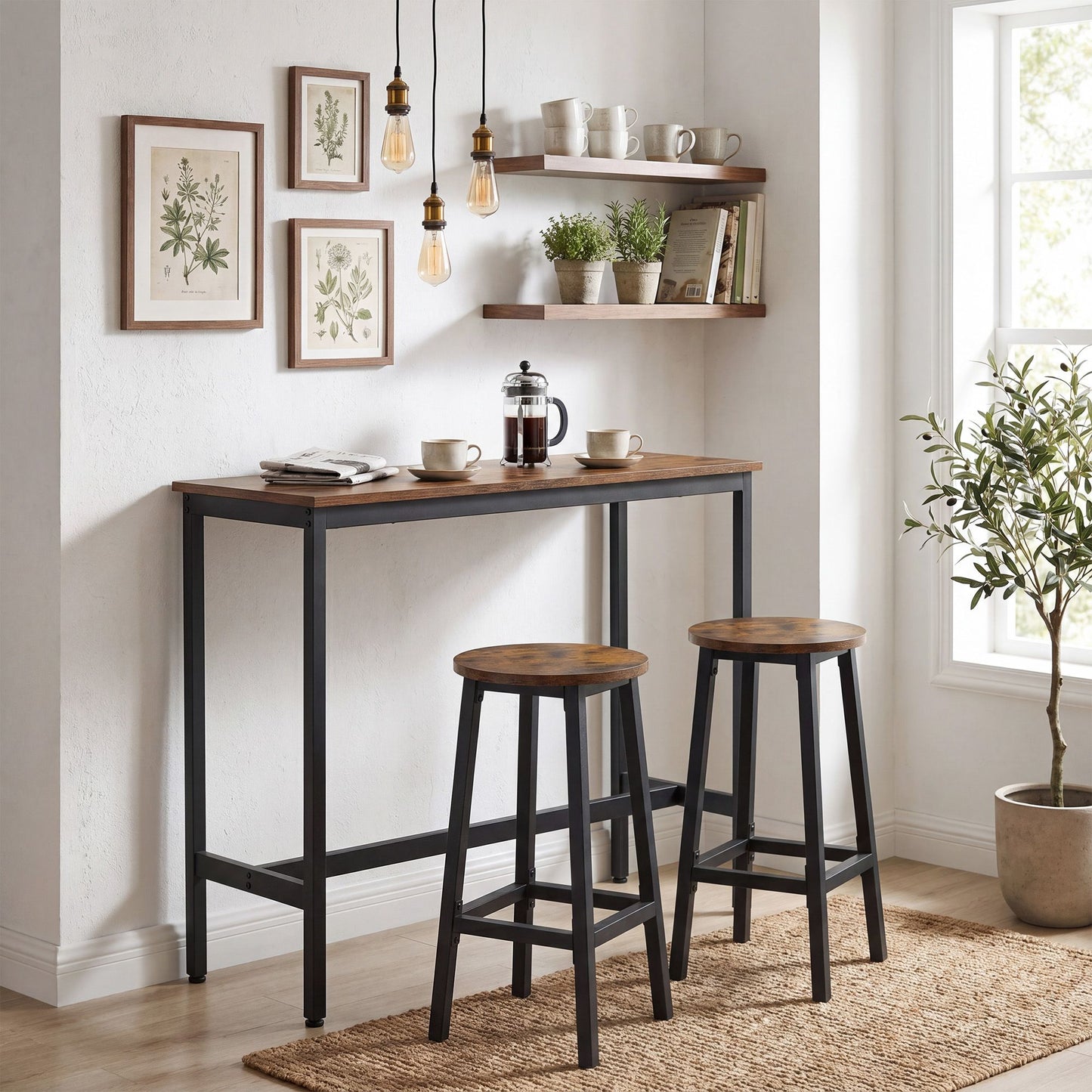 Bar Table with 2 Bar Stools, Bar Table Set, Kitchen Table with Bar Chairs - image 5