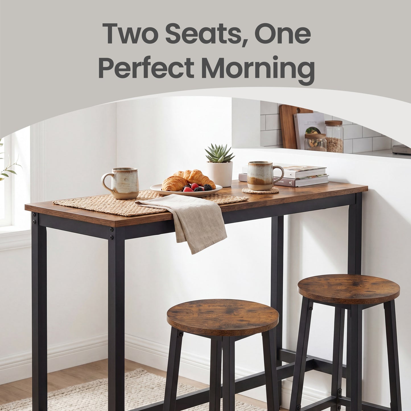 Bar Table with 2 Bar Stools, Bar Table Set, Kitchen Table with Bar Chairs - image 7