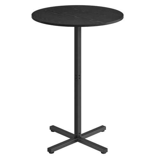 Round Cocktail Table, High Top Bar Pub Table with Metal Frame and Cross Base - image 1