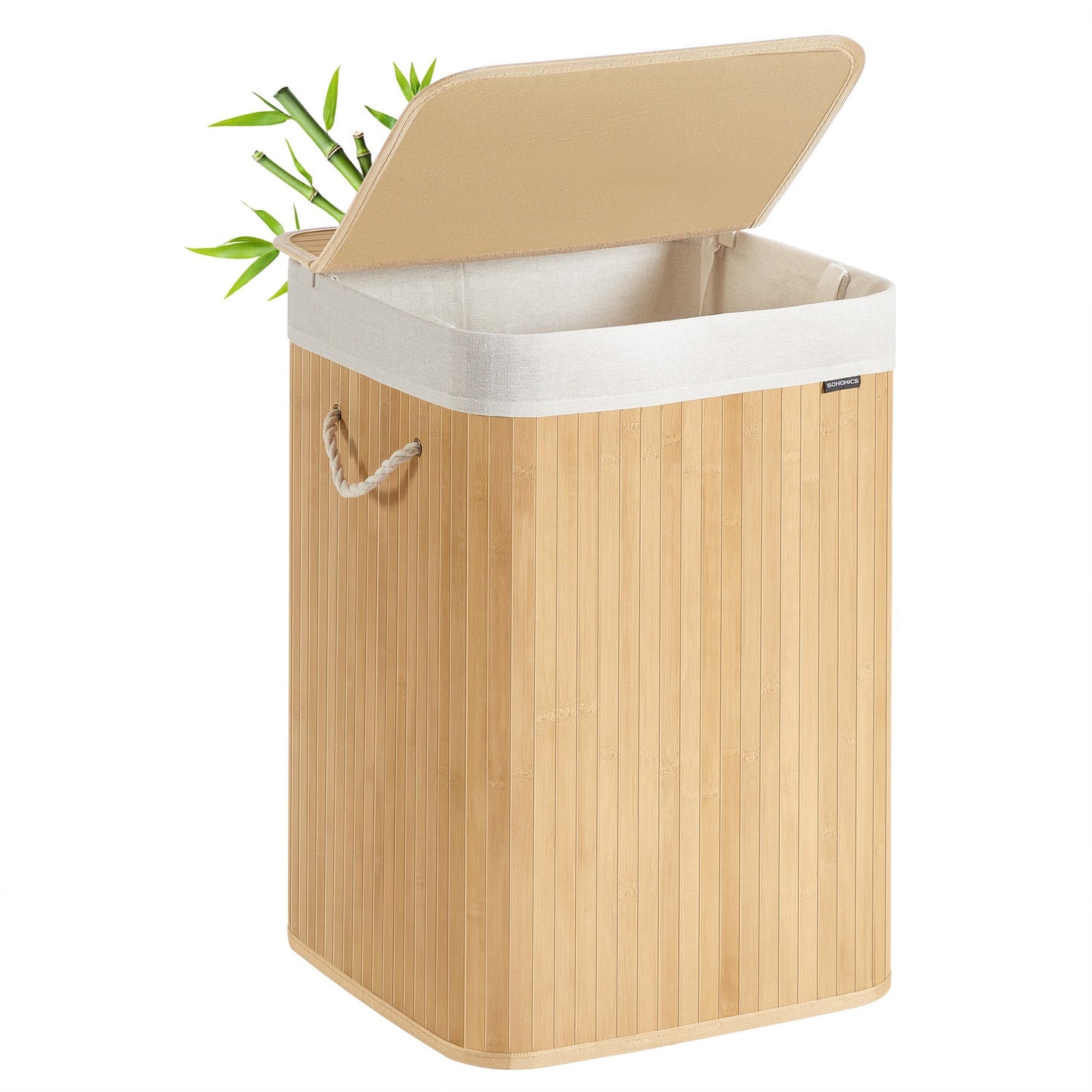 Laundry Basket 95 L Foldable Removable and Machine Washable Liner Bag White - image 8