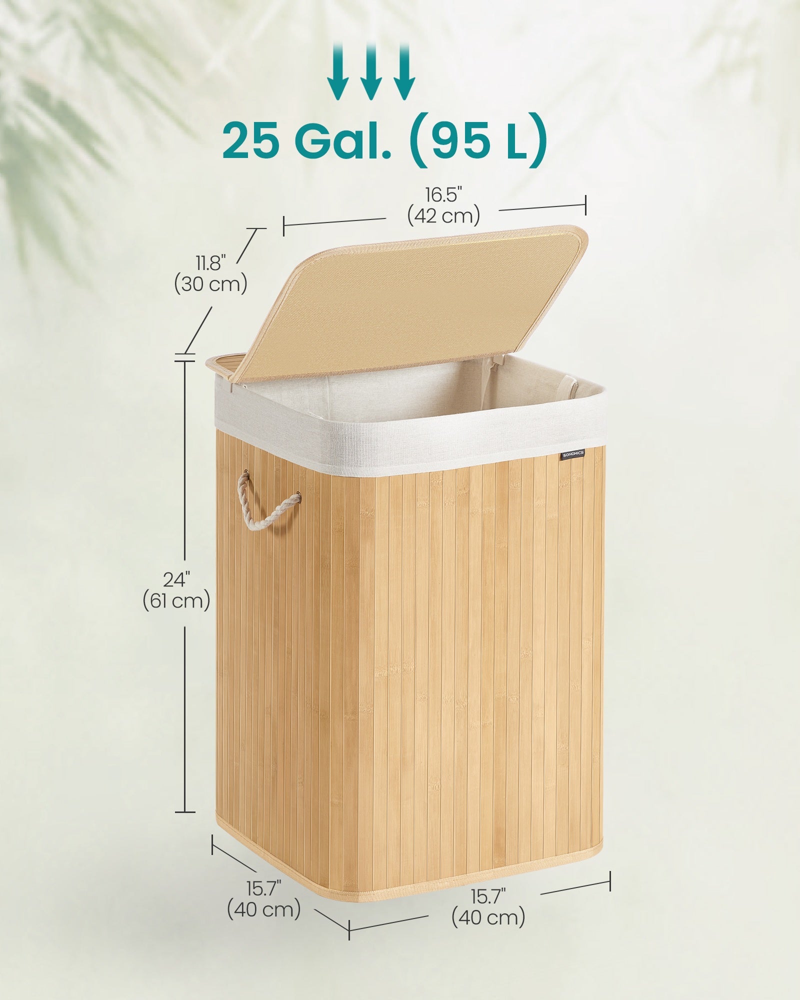 Laundry Basket 95 L Foldable Removable and Machine Washable Liner Bag White - image 12
