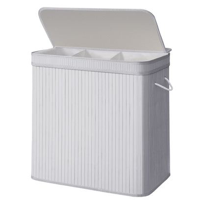 Laundry Hamper with Lid, Bamboo Laundry Basket, Removable - image 43