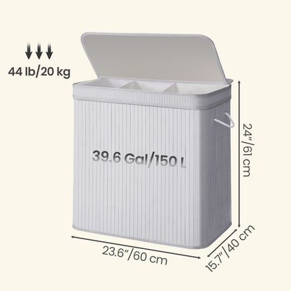 Laundry Hamper with Lid, Bamboo Laundry Basket, Removable - image 44