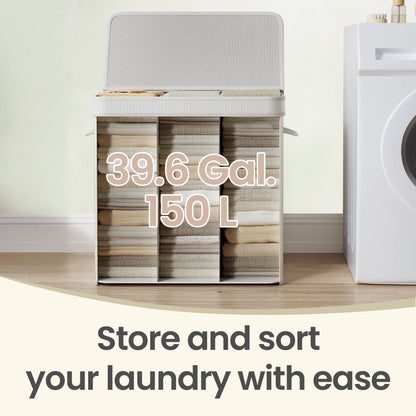 Laundry Hamper with Lid, Bamboo Laundry Basket, Removable - image 47