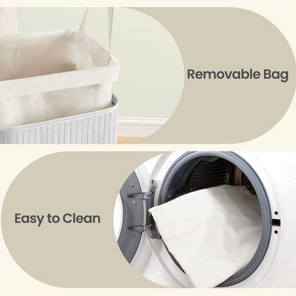 Laundry Hamper with Lid, Bamboo Laundry Basket, Removable - image 49