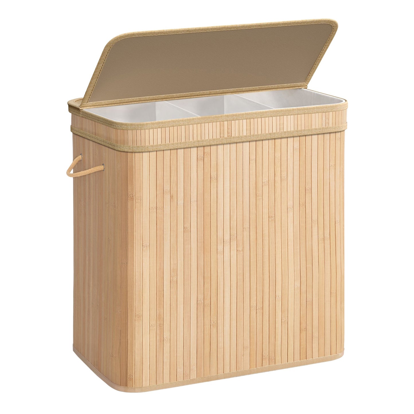 Laundry Hamper with Lid, Bamboo Laundry Basket, Removable - image 23