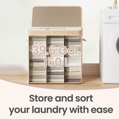 Laundry Hamper with Lid, Bamboo Laundry Basket, Removable - image 27