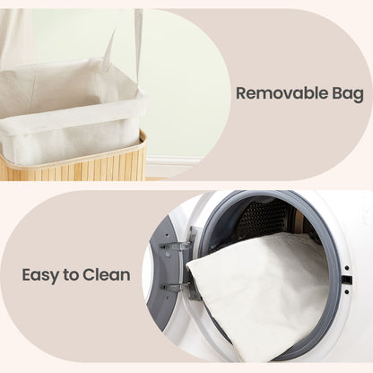 Laundry Hamper with Lid, Bamboo Laundry Basket, Removable - image 29
