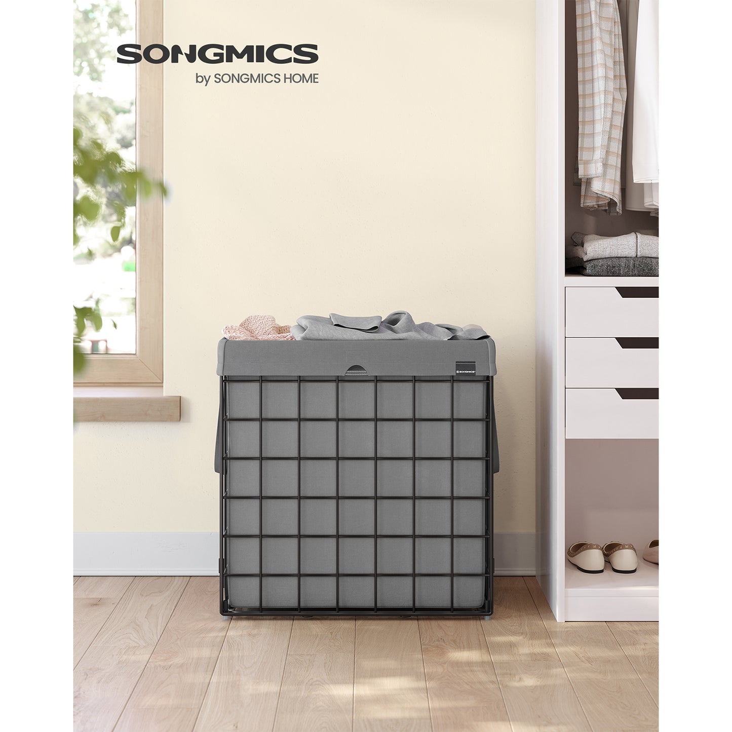 Laundry Hamper, 29 Gal. (110L) Laundry Basket, Black and Gray - image 2