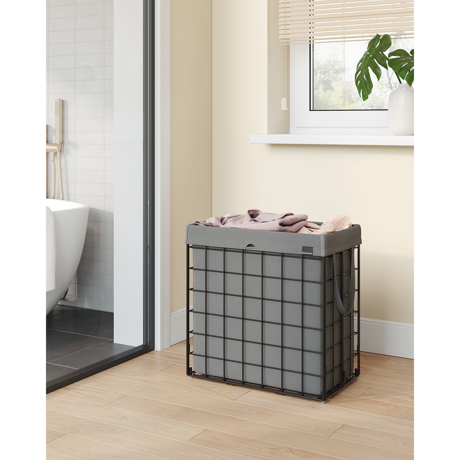 Laundry Hamper, 29 Gal. (110L) Laundry Basket, Black and Gray - image 3