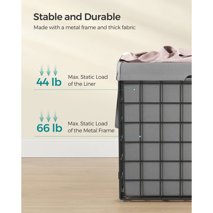 Laundry Hamper, 29 Gal. (110L) Laundry Basket, Black and Gray - image 4