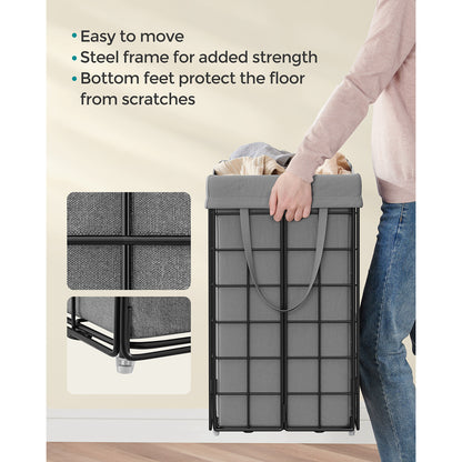 Laundry Hamper, 29 Gal. (110L) Laundry Basket, Black and Gray - image 8
