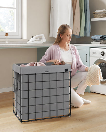 Laundry Hamper with Metal Wire Frame, 34.3 Gal. (130L)